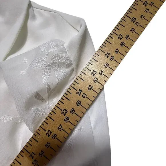 Soft Surroundings Lorenza White Embroidered Puff Sleeve Blouse Women’s XL - Picture 5 of 12